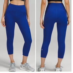 Lululemon Swift Speed High-Rise Luxtreme Crop 21" Psychic Blue sz 10 pristine